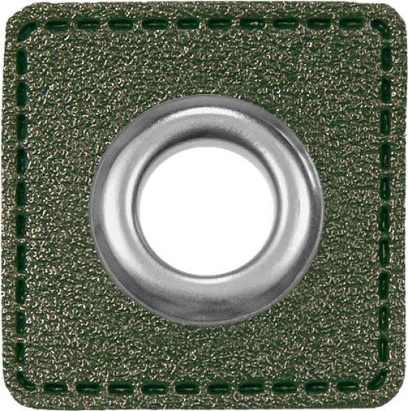 Ösen-Patches Khaki Breite 32 mm ,Höhe 32 mm , Ø 10 mm